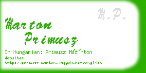marton primusz business card